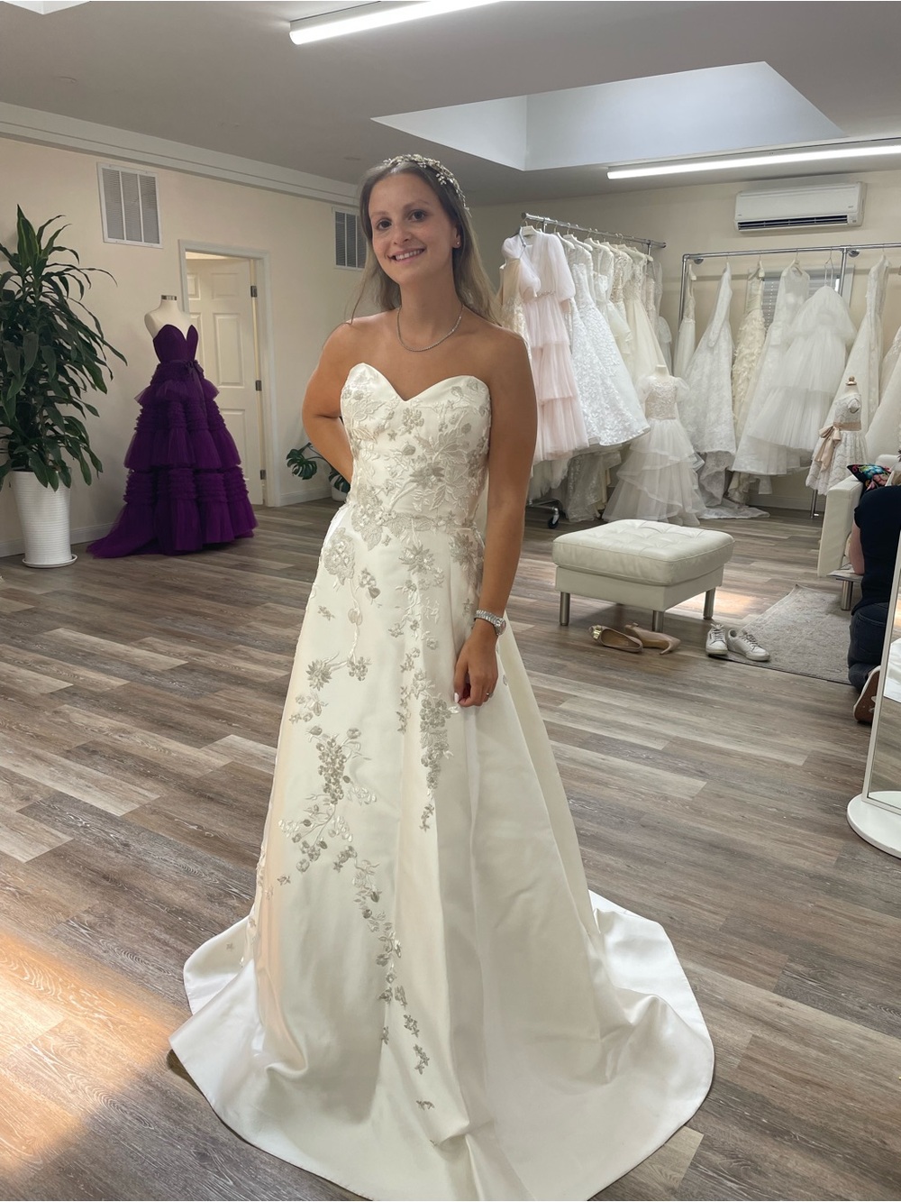 Strapless Ivory Beaded A-Line Wedding Gown